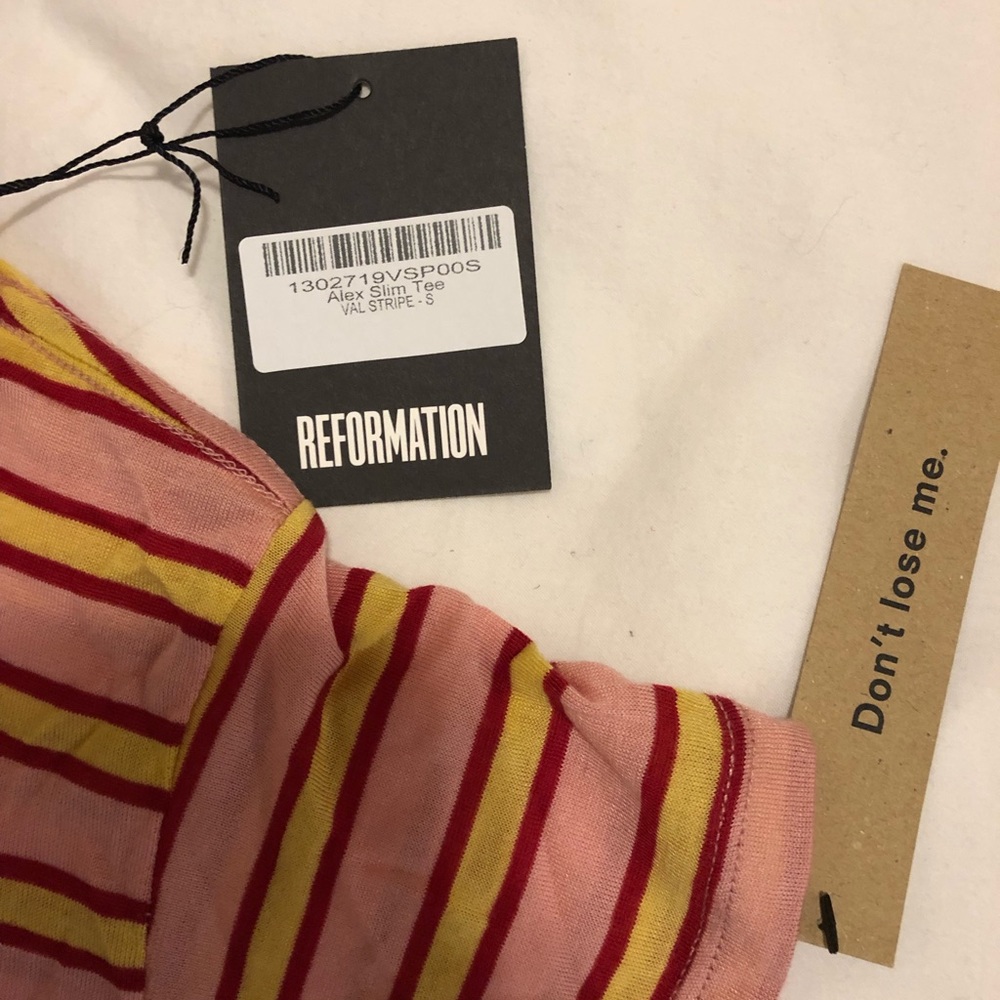 Reformation Alex Slim Stripe Tee
